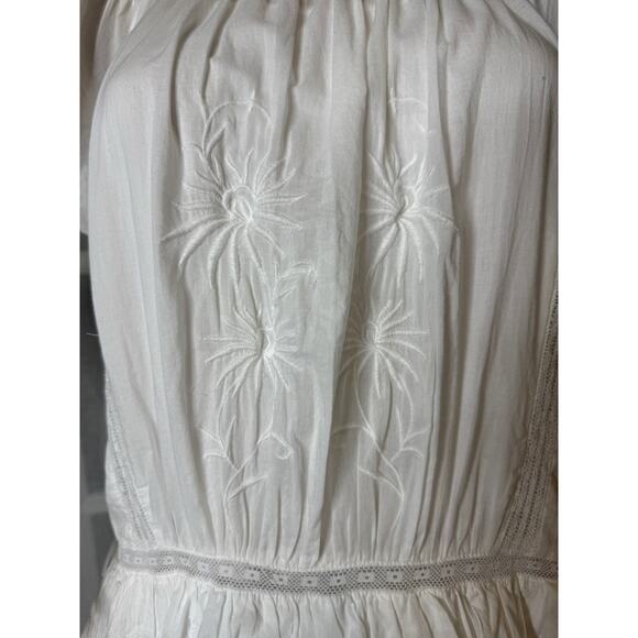 NWT Selene embroidered white maxi dress Banana Republic peaseant size medium - Picture 11 of 16